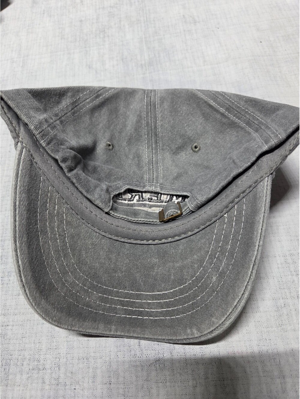 Vintage Style Gray Baseball Cap with America Embroidery and Flag Patch - Picture 2 of 4